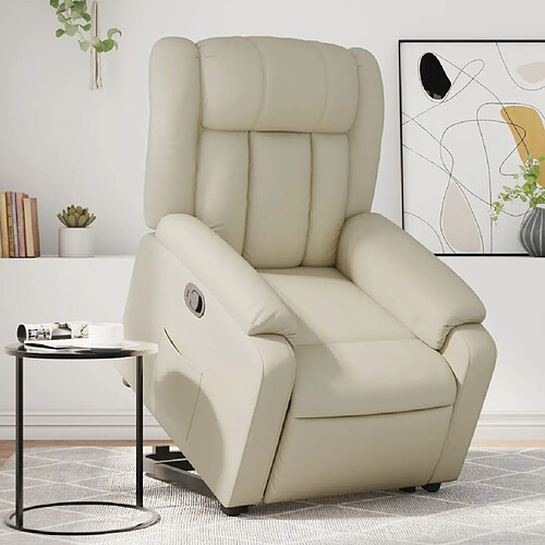 vidaXL Fauteuil inclinable Crème Similicuir