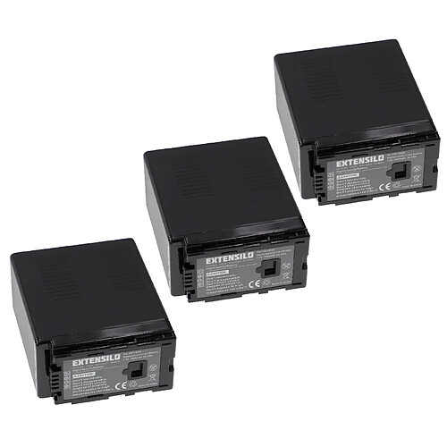 Vhbw EXTENSILO 3x Batteries compatible avec Panasonic SDR-H50, SDR-H60, SDR-H48GK, SDR-H68GK appareil photo, reflex numérique (7800mAh, 7,2V, Li-ion)