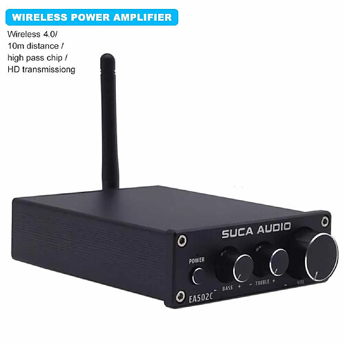 Universal Amplificateur audio stéréo Bluetooth 4.2 Récepteur Mini amplificateur intégré haute fidélité pour haut-parleur domestique 50W X 2 | (noir)