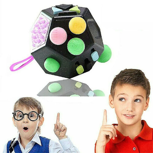 Universal Cube fidget jouet 12 côtés Décompression Jouet de doigt sensoriel pour enfants adulte