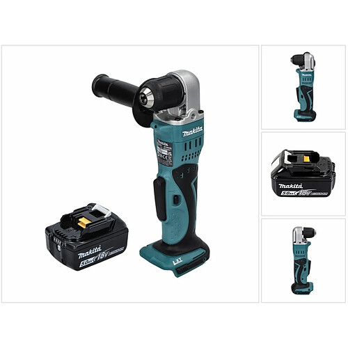 Makita DDA 351 T1 Perceuse angulaire sans fil 18 V 13,5 Nm + 1x Batterie 5,0 Ah - sans chargeur