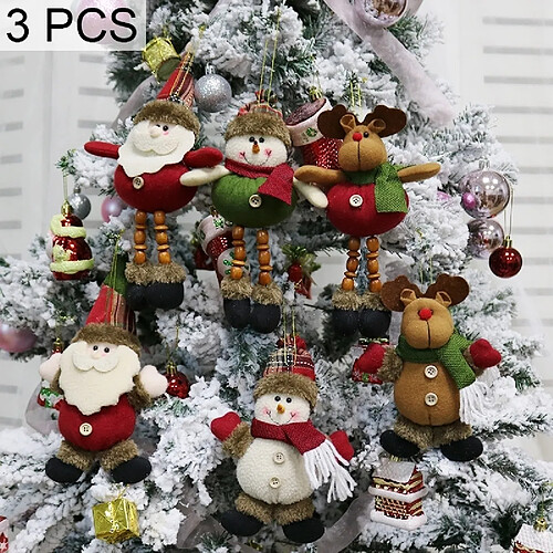 Wewoo Pendentif de poupée de peluche de cadeau de décoration de Noël de 3 PCS, livraison aléatoire de style