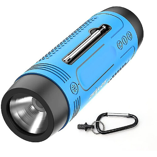 Universal YH-Multifonctionnel Bluetooth en haut-parleur avec une alimentation mobile radio de la lampe de poche Petite haut-parleur portable IPX5 Bluetooth 5.0 (bleu)