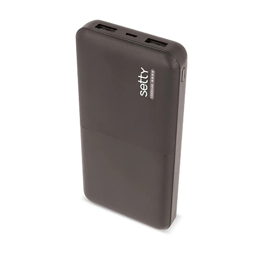 Setty Batterie de Secours 10000mAh Anti-surchauffe Noir