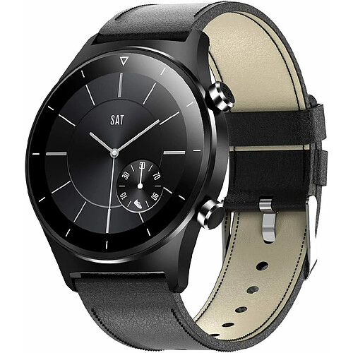 Chrono Montre Connectée pour téléphones Android et iPhone - IP68 étanche, fréquence cardiaque, tension artérielle, oxygène dans le sang, suivi de la condition physique du sommeil, notification des applications d'appel, compatible avec Samsung(noir)