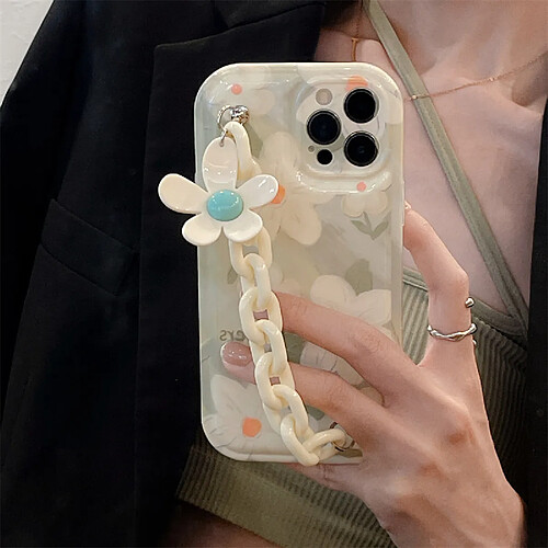 GUPBOO Étui pour iPhone13ProMax étui de téléphone portable de style coréen de peinture à l'huile de silicone pour femmes