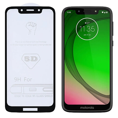 Wewoo Film de verre trempé 9H 5D de plein écran de colle pour Motorola Moto G7 Play