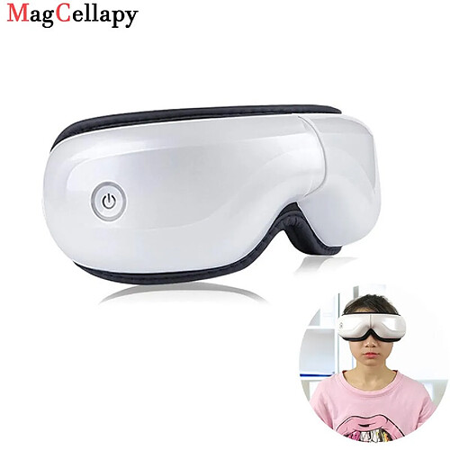 Universal Masseur oculaire électrique Vibrateur à pression d'air Masseur Bluetooth Appareil d'entretien Soulagement des rides Thermocompression Therapie Lunettes | Masseur oculaire (blanc)