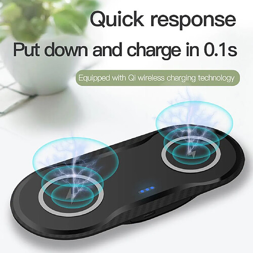 10W Fast Dual Qi Wireless Charger Pad Station Dock Pour IPhone 11 Xs Blanc