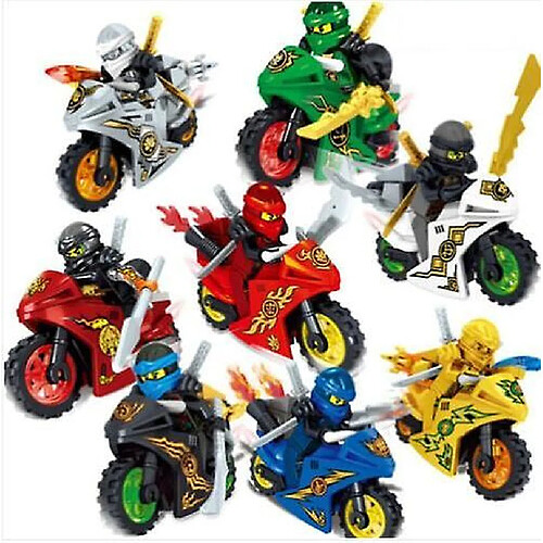 Universal 8 pièces Moto Ninja Mini Figures