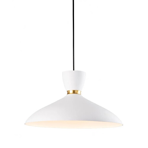 Luminaire Center Suspension Ellis blanc 1 ampoule 22cm