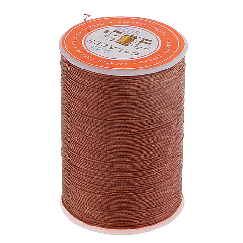 Fil de cire rond en polyester 0,35 mm couture couture bricolage artisanal marron