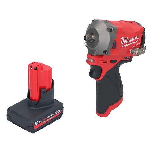 Milwaukee M12 FIW38-501 Clé à choc sans fil 12 V 339 Nm 3/8'' Brushless + 1x batterie 5,0 Ah - sans chargeur