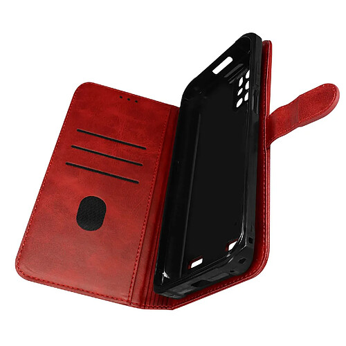 Avizar Étui Ulefone Armor 12 5G Portefeuille Fonction Support Vidéo rouge