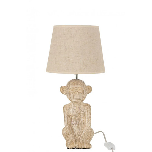 Dansmamaison Lampe Singe Ciment/Textile Beige/Beige