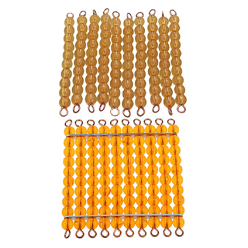 10pcs Chaînes de Perle à 10 Perles - Montessori Matériaux Mathématiques Jouet