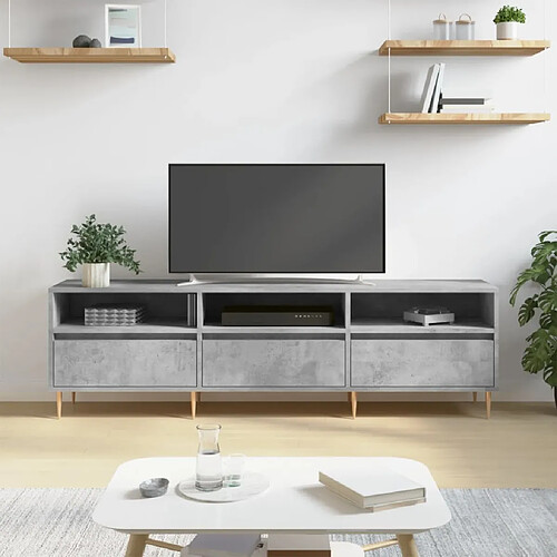 Maison Chic Meuble TV scandinave - Banc TV pour salon gris béton 150x30x44,5 cm bois d'ingénierie -MN69904