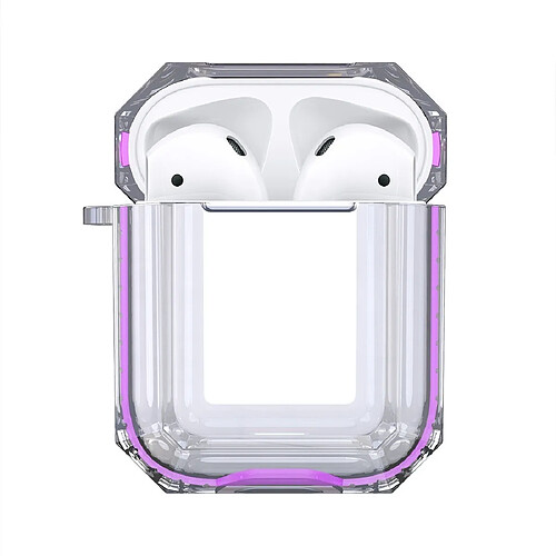 Wewoo Coque Casque de recharge pour écouteurs sans fil TPU transparent Apple AirPods 1/2 violet clair