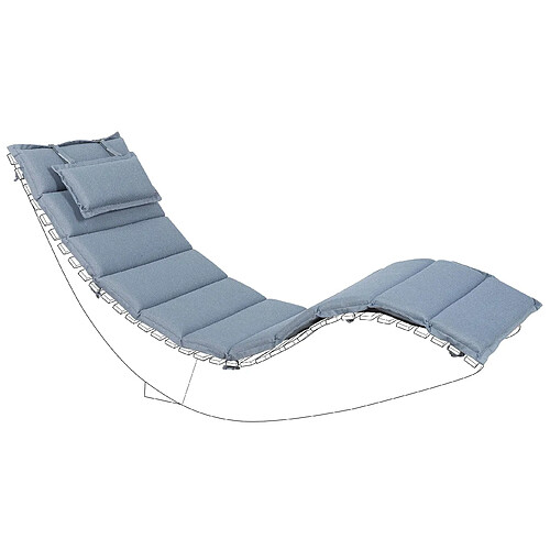 Beliani Coussin bleu pour chaise longue 180 x 60 cm BRESCIA