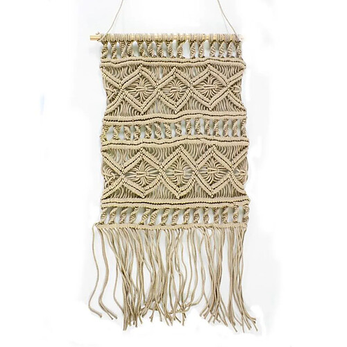 Thedecofactory MACRAME - Suspension en coton tressé rose nude 45x50