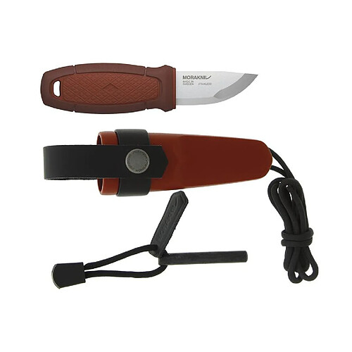 MORAKNIV - 12630 - POIGNARD DE POCHE MORA ELDRIS ROUGE + FIRE STARTER