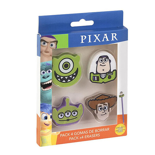 Ensemble de Gommes Pixar (4 pcs)