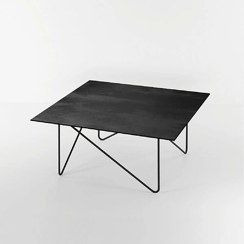 Inside 75 Table basse SHAPE structure acier couleur noir, plateau stratifié noir carbone