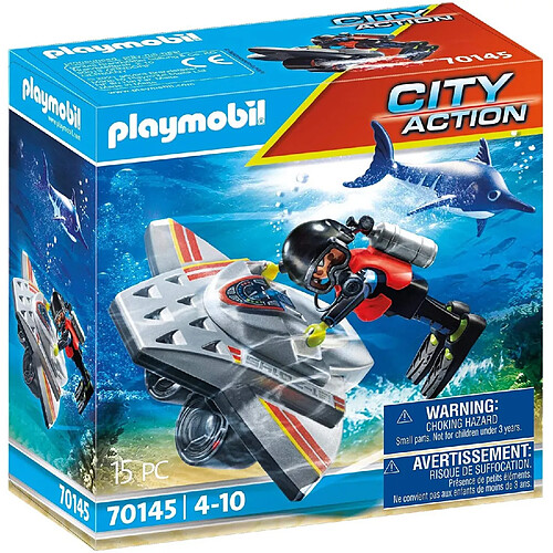 Playmobil® PLAYMOBIL 70145 - City Action Scooter de plongée et sauveteur