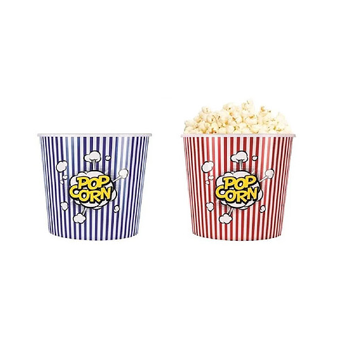 Ac-Deco Pots à popcorn 3,5L - Lot de 2 - Rouge et bleu