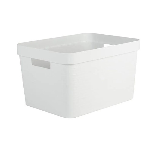 EDA PLASTIQUES - boîte de rangement décor stone blanc - 18 l