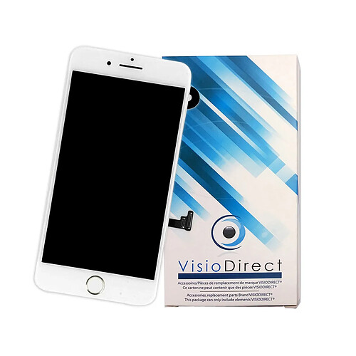 Ecran complet pour Iphone 8 blanc (avec nappes et bouton home) - VISIODIRECT -