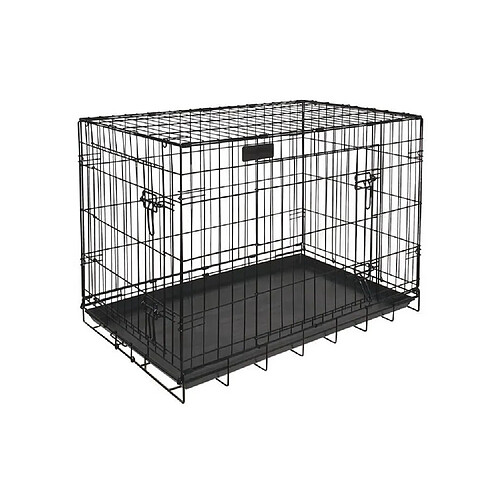 RIGA cage pliable chiens GM - L 91 x l 58 x H 66 cm - Grands chiens - Noir