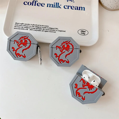 GUPBOO Airpods Coque Housse Étui Protecteur Compatible pour AirPods 3-Dessin animé Dragon Amulette Silicone