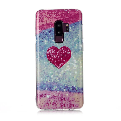 Wewoo Coque Fine Pour Galaxy S9 + Motif de dessin coloré Fabrication IMD Étui de protection souple en TPU coeur rouge