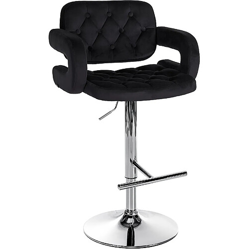 Non Tabouret de bar Dublin velours chrome