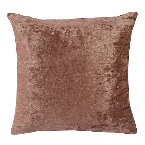 50x50cm courte housse de coussin velours peluche carré pour canapé marron