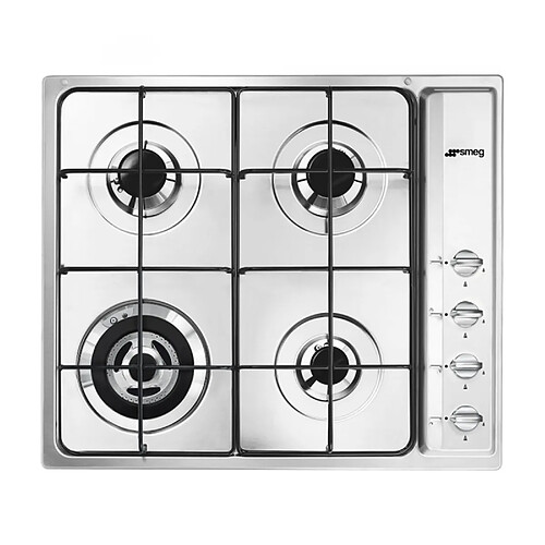 Smeg SR64S plaque Acier inoxydable Intégré (placement) Gaz 4 zone(s)