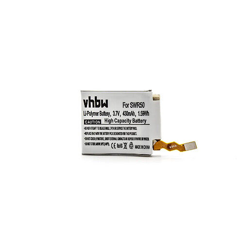 vhbw Li-Polymère batterie 430mAh (3.7V) pour smartwatch montre bracelet fitness comme Sony GB-S10-353235-0100