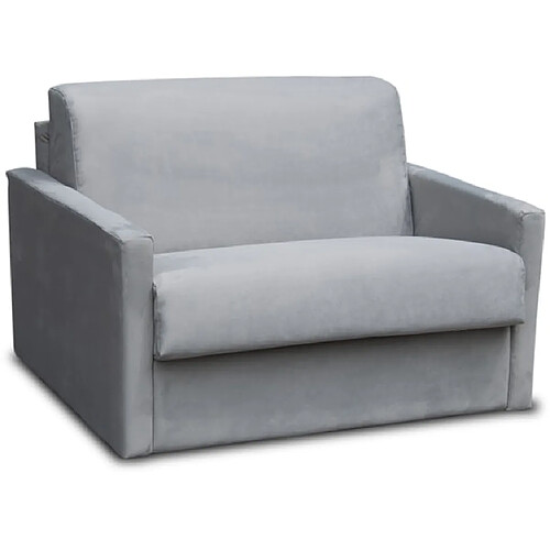 City Fauteuil convertible Aosta microfibre gris clair couchage 75x195 cm