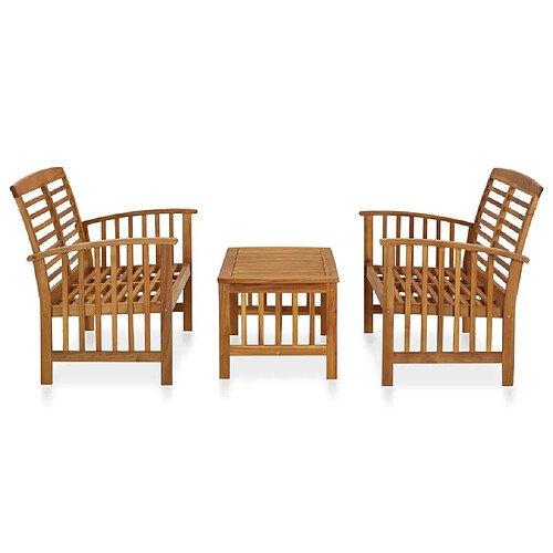 Maison Chic Salon de jardin 3 pcs - Table et chaises d'extérieur - Mobilier/Meubles de jardin Moderne Bois d'acacia solide -MN50112