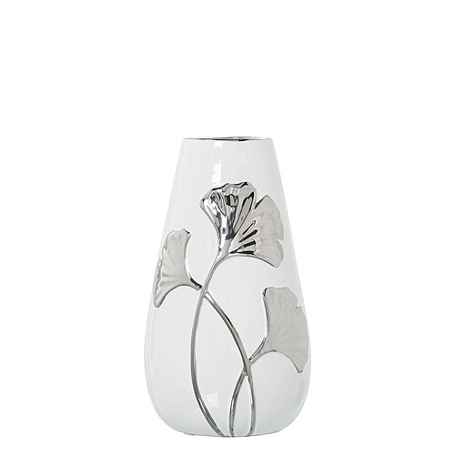 Vase Alexandra House Living Blanc Argenté Céramique 14 x 25 cm