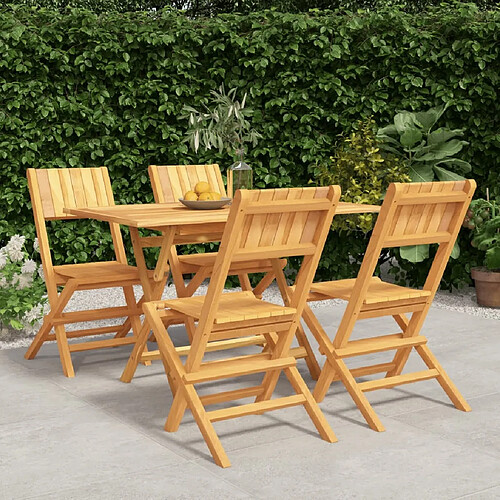 Salle à dîner de jardin 5 pcs,Table et chaise à manger Bois de teck massif -MN42638