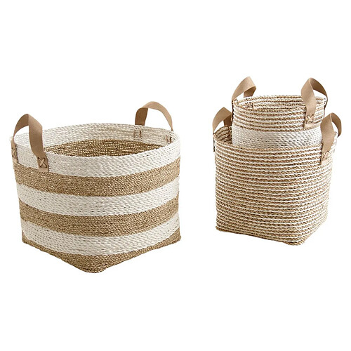 Aubry Gaspard Cache-pot en corde et nylon (Lot de 3)