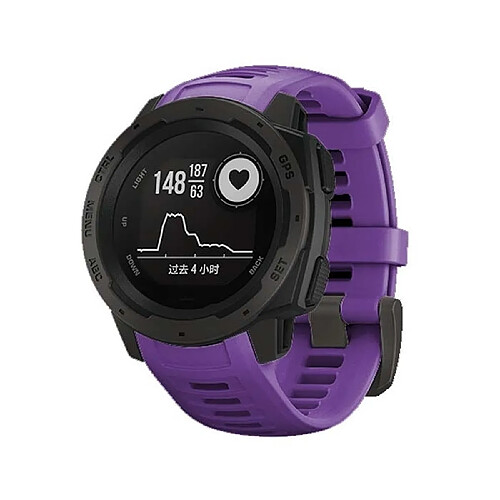 Wewoo Bracelet pour montre connectée Dragonne de remplacement en silicone Garmin Instinct 22mm Violet