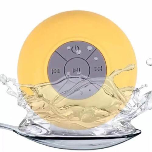 Chrono Portable Mini HIFI Waterproof Shower Pool Wireless Bluetooth Speaker Handsfree with Mic (Jaune)