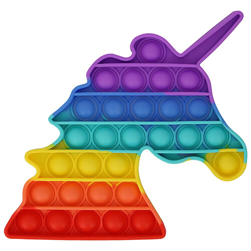 Avizar Pop it Silicone Jouet antistress Matériau Écologique Licorne Arc-en-Ciel