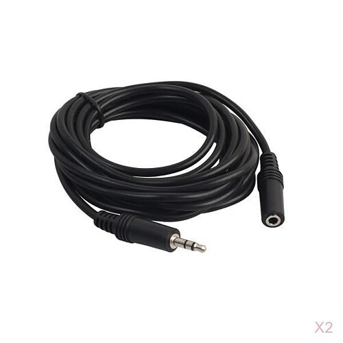 2 Pièces Câble Auxiliaire D'extension Stéréo Mâle / Femelle Jack 3,5 Mm Cordon Jack Stéréo Pour Téléphones, Ecouteurs, Haut-Parleurs,