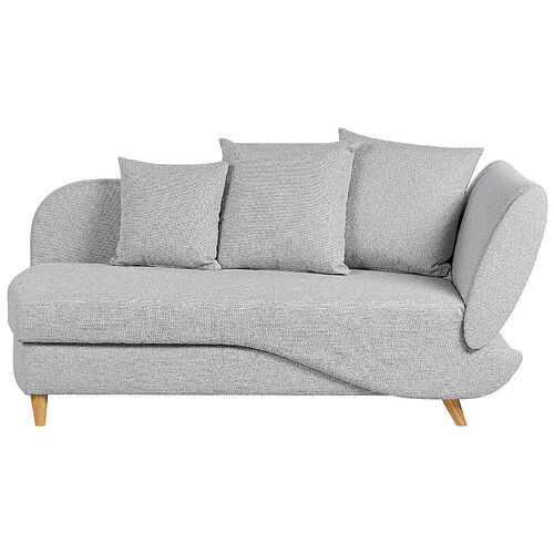 Beliani Chaise longue côté droit en tissu gris clair MERI II