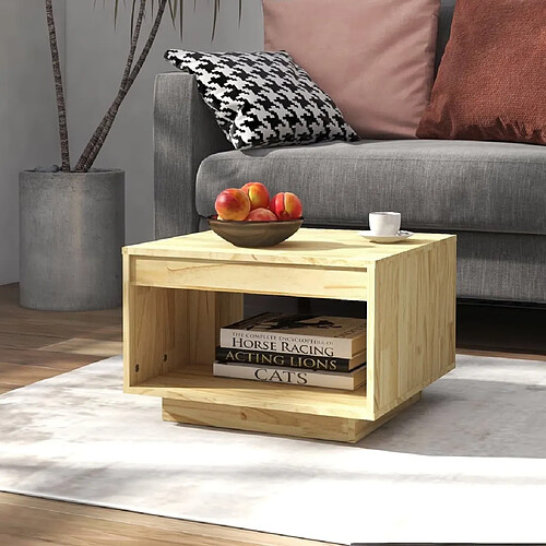 Maison Chic Table basse,Table Console Table d'appoint, Table pour salon 50x50x33,5 cm bois de pin massif -MN33253