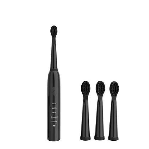 Universal Brosse à dents électrique à 5 vitesses USB rechargeable pour adultes Brosse à dents étanche automatique IPX7(Le noir)